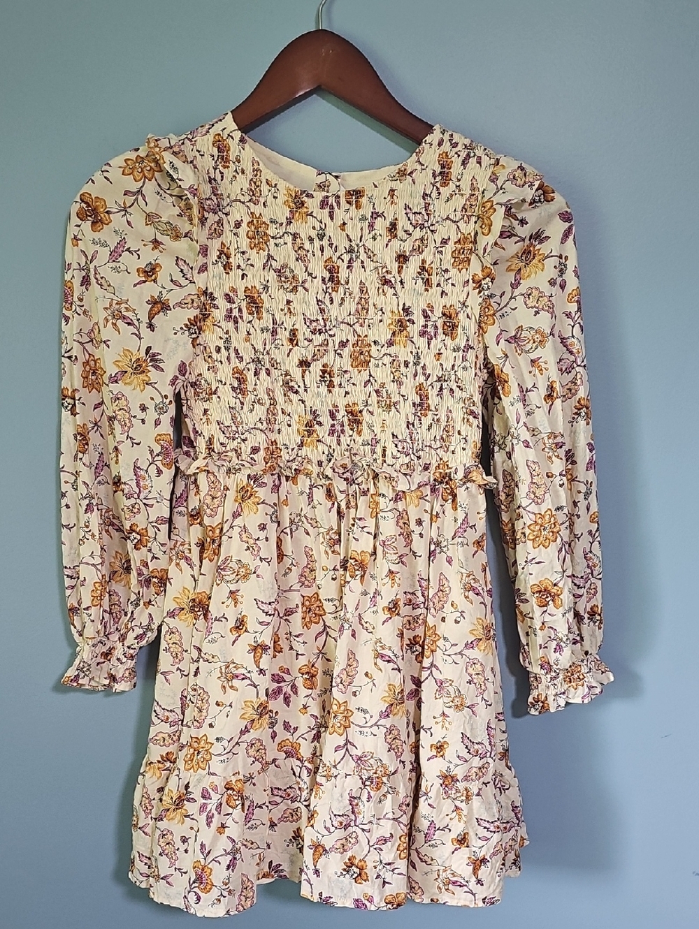 Janie and Jack Cleo Floral Smocked Dress in a Seedpear Floral print Size 10